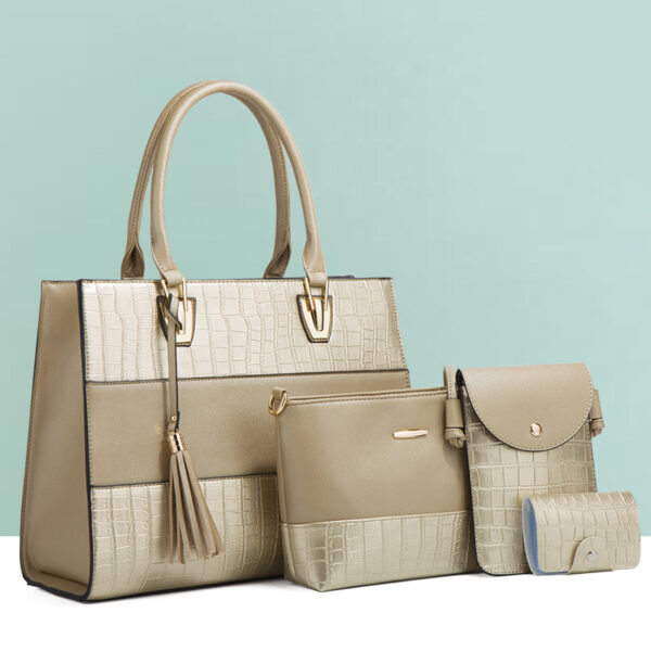 Wholesale Vintage Crocodile Pattern PU Shoulder Bag Set of Four