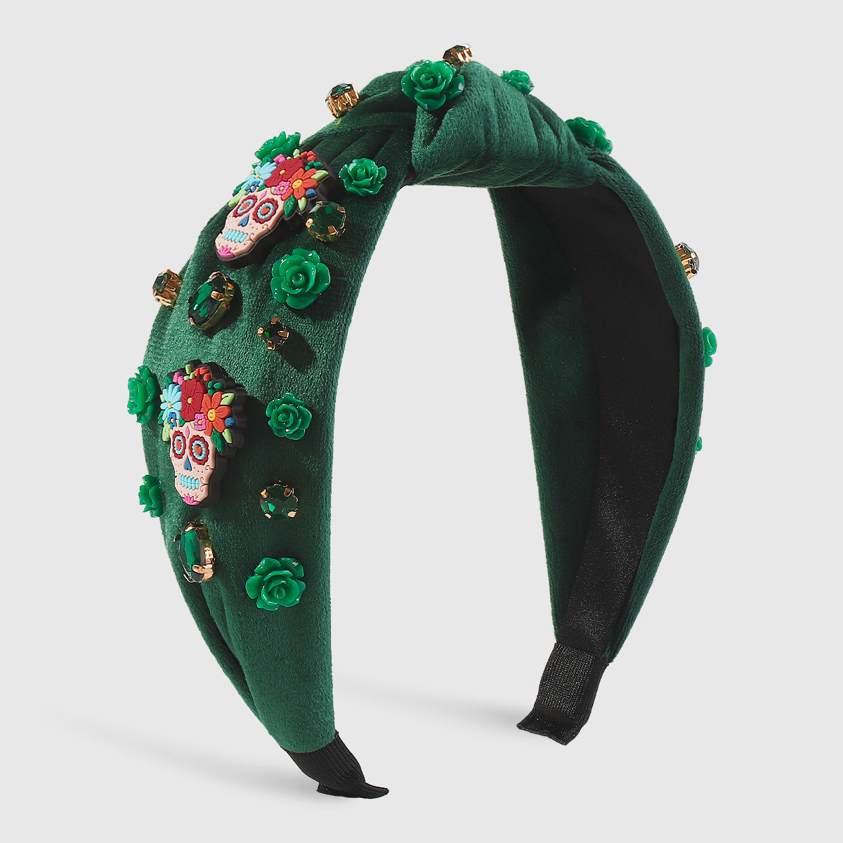 Wholesale Mexican Day of The Dead Cartoon Skull Fabric Hairbands