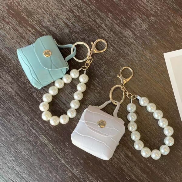 Wholesale Pearl Bags PU Leather Keychains