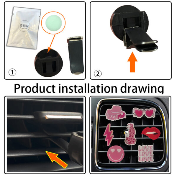 Wholesale Pink Acrylic Car Aromatherapy Clip