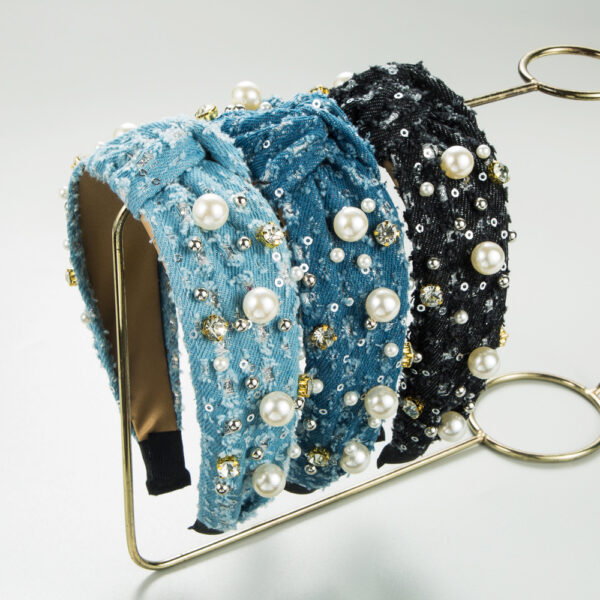 O1CN01uZhCHg2LDsTuqJy8y_2206398079659-0-cib Wholesale Denim Fashion Pearl Sequin Headband