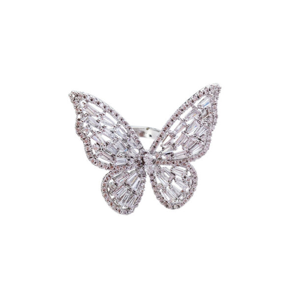 Wholesale Ring Zircon Butterfly Adjustable OLY-RS-MOXI001