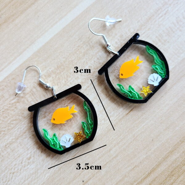 Wholesale Colorful Transparent Acrylic Water Grass Goldfish Tank Goldfish Earrings
