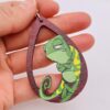Wholesale Wooden Cartoon Frog Earrings