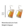Wholesale Wine Glass Beer Red Wine Whiskey Transparent Acrylic Earrings