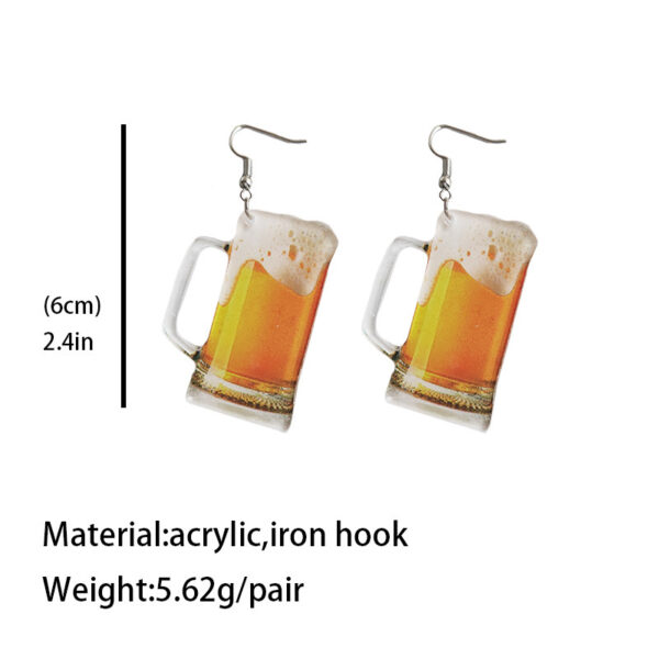 Wholesale Wine Glass Beer Red Wine Whiskey Transparent Acrylic Earrings