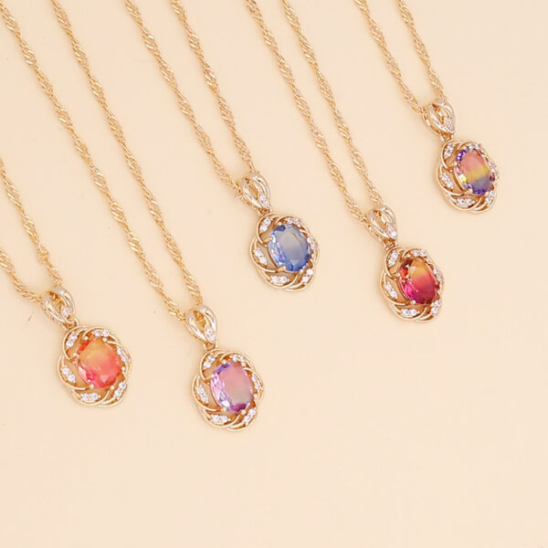 O1CN01ug07Iw1Fe54SnSdgw_2043160511-0-cib Wholesale Multi-color Diamond Sunflower Necklace