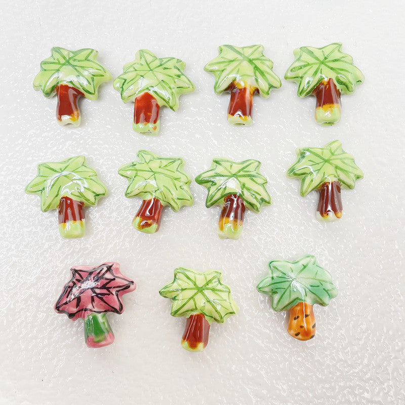 Wholesale Hand awn nut Tree Ceramic Loose Beads