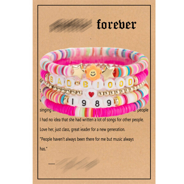 Wholesale Soft Clay Taylor Friendship Letter Beads Millet Beads Bracelet