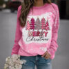 Wholesale Spandex T-shirts Korean Version Loose Casual Pullover Bottoms Christmas Tree Series