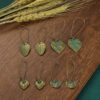 Wholesale Green Textured Leaves Reticulate Veined Leaves Alloy Earrings