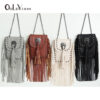 Wholesale PU Rivet Tassel Shoulder Bag