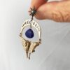 Wholesale Vintage Octagram Lapis Alloy Earrings