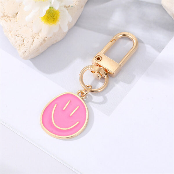 Wholesale Colorful Oil Drip Smile Alloy Keychains