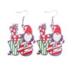 Wholesale Santa Claus Red Car Gnome Elk Wooden Earrings