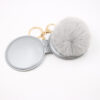 Wholesale Small Mirror Hair Ball Bag Alloy Keychain