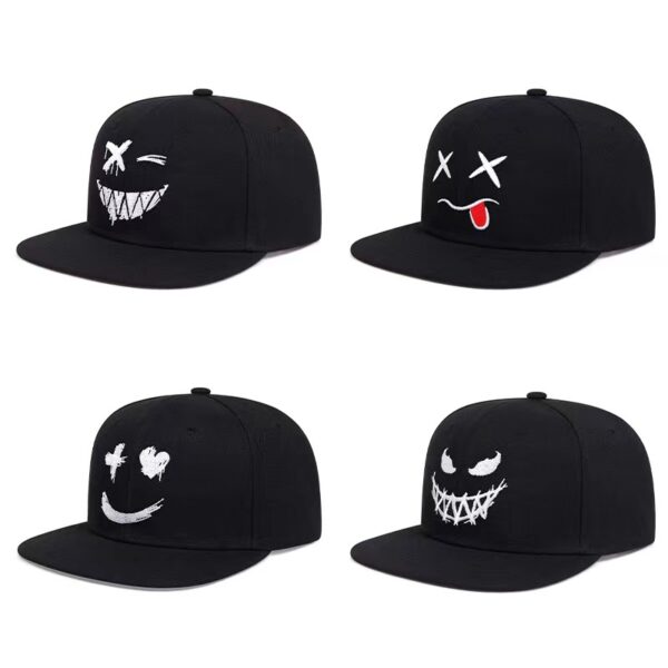 Wholesale Wide Brimmed Personalized Grinning Expression Cotton Baseball Caps