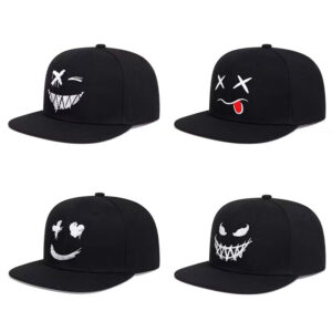 Wholesale Wide Brimmed Personalized Grinning Expression Cotton Baseball Caps