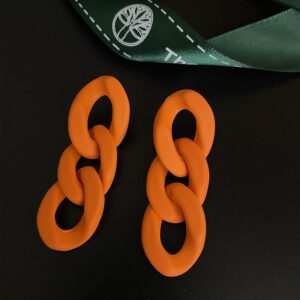 0634 Orange chain 925 silver needle