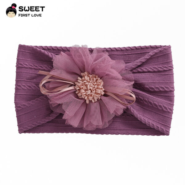 Wholesale Nylon Mesh Tassel Sunflower Baby Headband