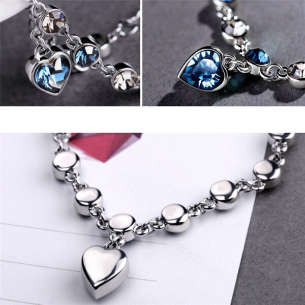 Wholesale Heart of the Ocean Heart Diamond Metal Bracelet