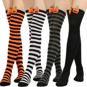 Wholesale Halloween Cartoon Devil Knee-high Striped Socks