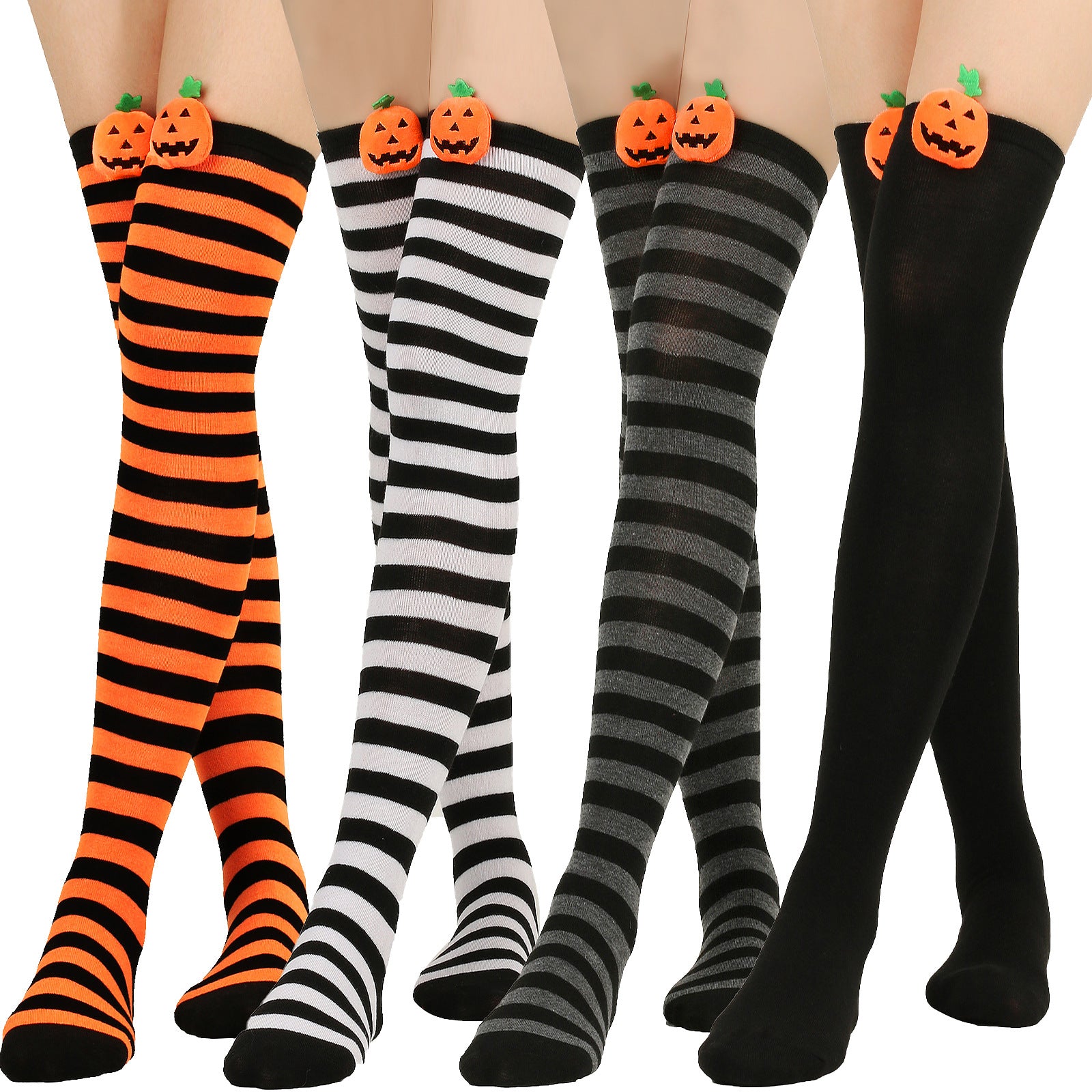 Wholesale Cartoon Devil Knee-high Striped Socks