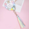 Wholesale Silicone Bohemian Leather Tassel Wrist Keychain