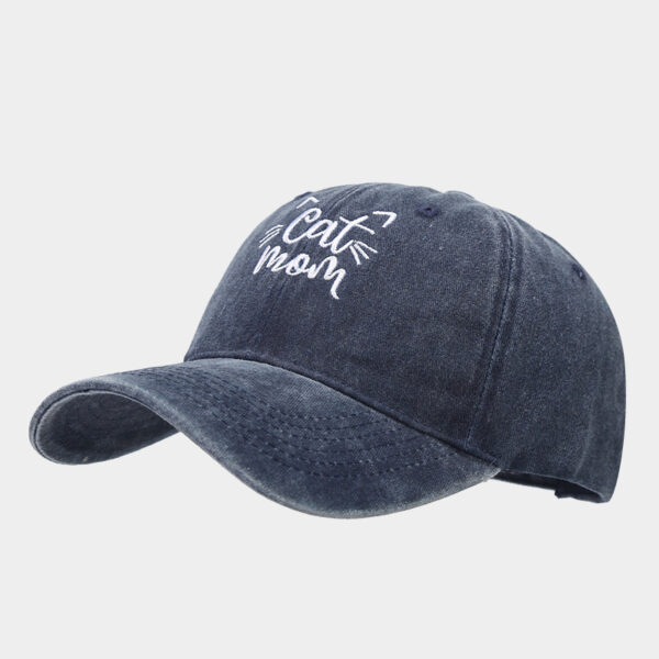 Wholesale Letters CAT MOM Embroidered Washed Baseball Cap