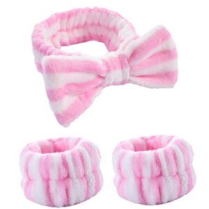 #11 pink striped three-piece set (3 elastic)