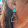 Wholesale Bohemian Vintage Rhombus Turquoise Earrings