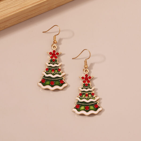 O1CN01uyF9O51gFnsjoUnC4_2213748334113-0-cib Wholesale Christmas Alloy Diamond Inlaid Christmas Tree Drop Oil Earrings