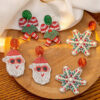 Wholesale Christmas Santa Claus Acrylic Snowflake Elk Hollow Earrings