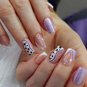 Wholesale Milk Cow Pattern Love Nail Stickers