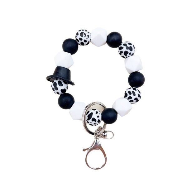 Wholesale Western Style Cowboy Hat Silicone Beaded Wrist Keychain