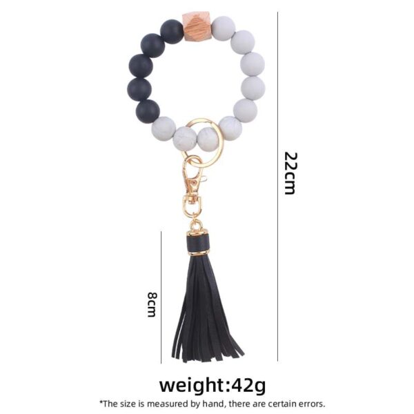 Wholesale Leather PU Tassel Silicone Wrist Keychain