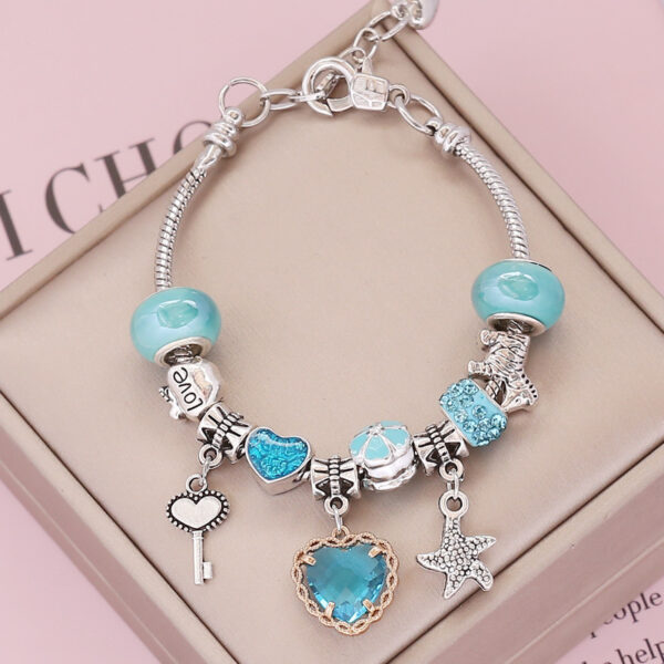 Wholesale DIY Love Crystal Glass Alloy Bracelet