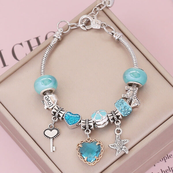 Wholesale DIY Love Crystal Glass Alloy Bracelet