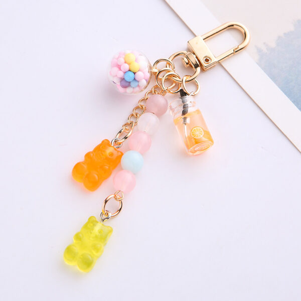 Wholesale Candy Bears Iridescent Gummy Candy Crystal Keychains