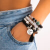 Wholesale Vintage Stacked Tassel Feather Bracelet Alloy Bracelet