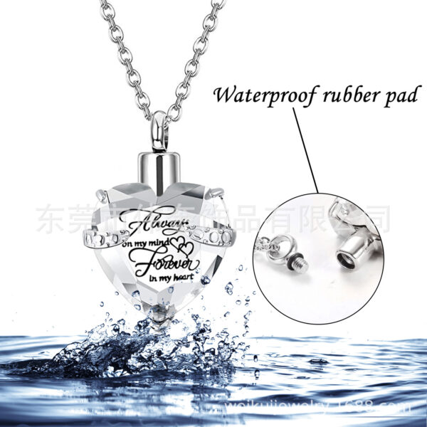 Wholesale Love Glass Bone Ash Commemorative Titanium Steel Necklace