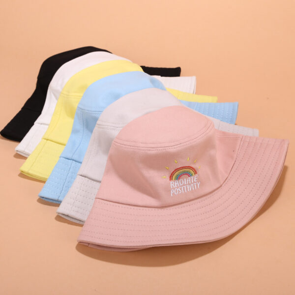 Wholesale LGBT Rainbow Embroidery Cotton Bucket Hat