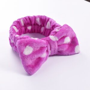 05#Purple white dots (bow headband)