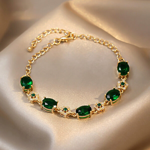 Wholesale Emerald Crystal Alloy Bracelet