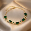 Wholesale Emerald Crystal Alloy Bracelet
