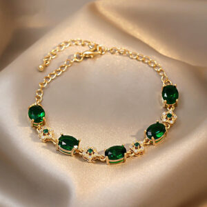 Wholesale Emerald Crystal Alloy Bracelet