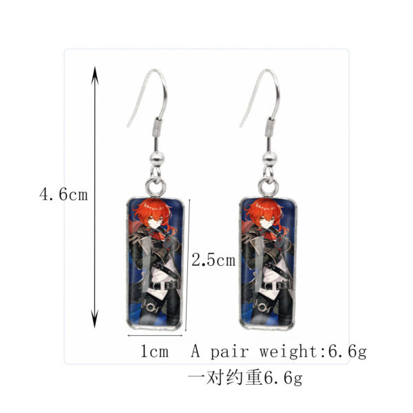 Wholesale Cat Time Gem Rectangular Glass Earrings