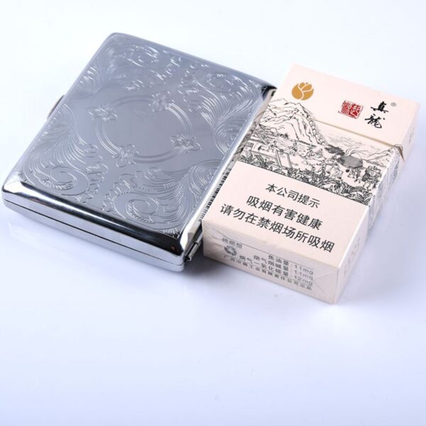 Wholesale Fashion 20 Pack Metal Clip Iron Creative Personality Automatic Open Cap Cigarette Box