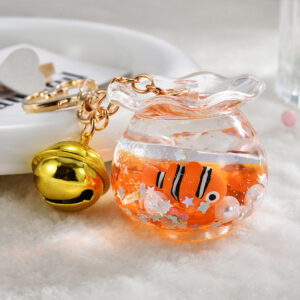 Orange / Love buckle chain + fish tank + Bell