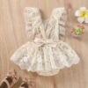 Wholesale Western Style Lace Flying Sleeve One-Piece Baby Clothes